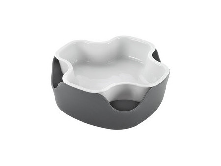 metaltex Bol 2 en 1, PP, blanc/gris
