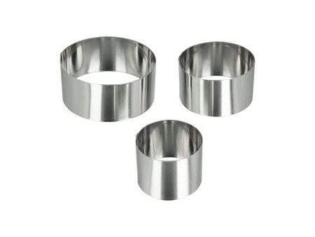 metaltex Anneau de cuisson, rond, inox, set de 3