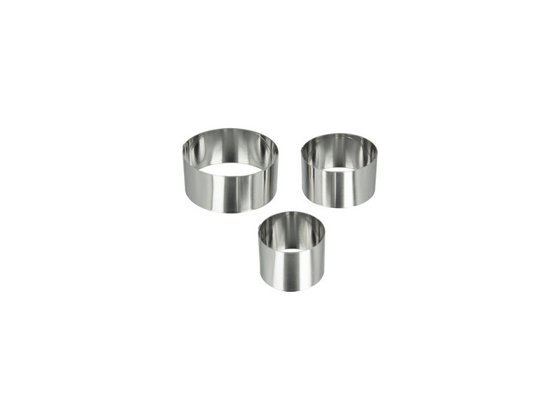 metaltex Anneau de cuisson, rond, inox, set de 3