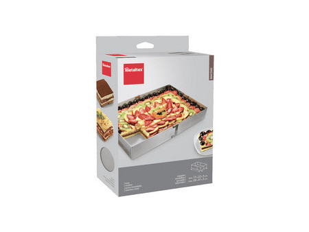 metaltex Rectangle à gâteau, inox, réglable