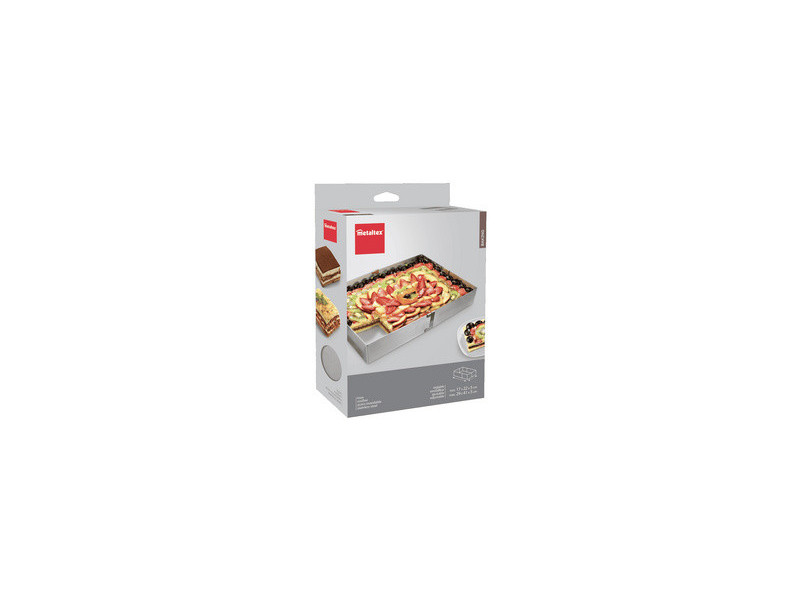 metaltex Rectangle à gâteau, inox, réglable