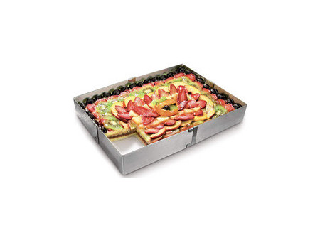 metaltex Rectangle à gâteau, inox, réglable
