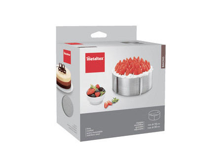 metaltex Anneau à gâteau, inox, réglable