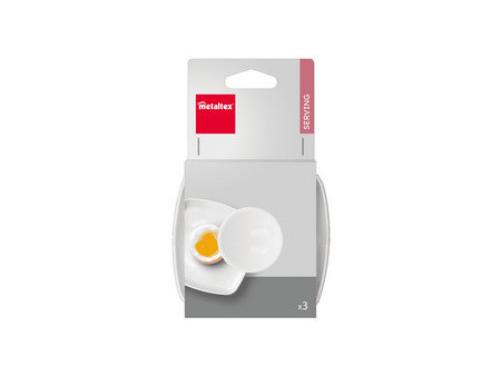 metaltex Coquetier, carré, plastique, set de 3