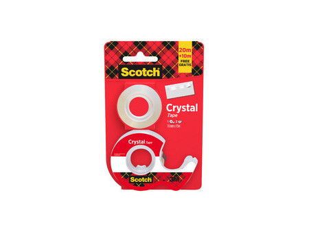 Scotch Ruban adhésif Crystal Clear, dévidoir, pack promo