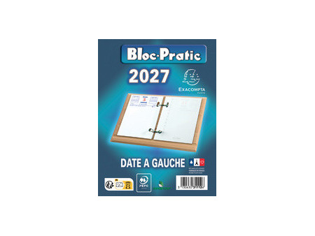 Exacompta Bloc de bureau Bloc-Pratic, 2027, date à gauche