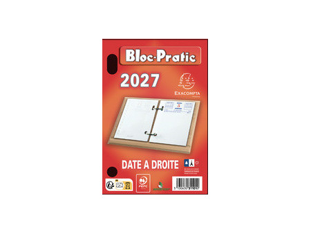Exacompta Bloc de bureau Bloc-Pratic, 2027, date à droite