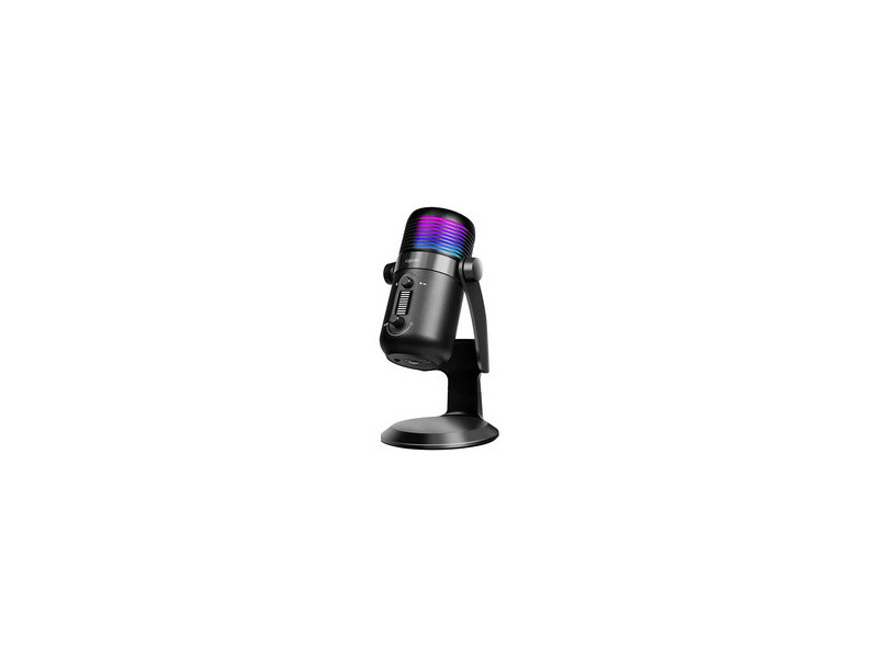 LogiLink Microphone USB avec lumière RVB, cardioïde, noir