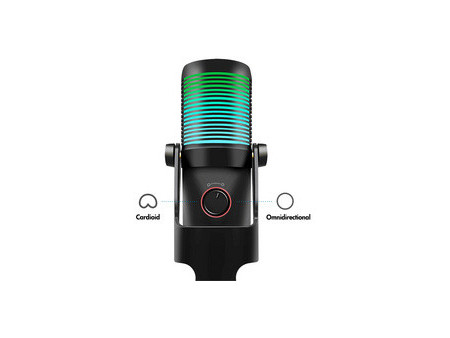 LogiLink Microphone USB avec lumière RVB, cardio/omni