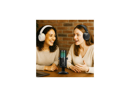 LogiLink Microphone USB avec lumière RVB, cardio/omni