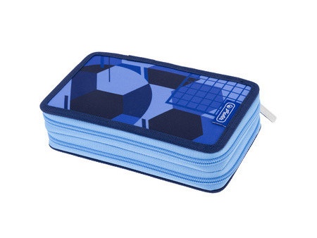 herlitz Étui scolaire double 'Blue Goal', 23 pièces