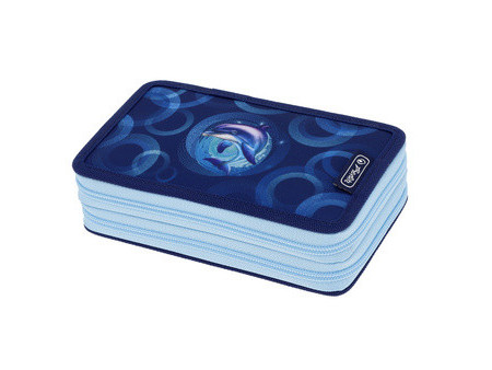 herlitz Étui scolaire double 'Dolphin Ride', 23 pièces