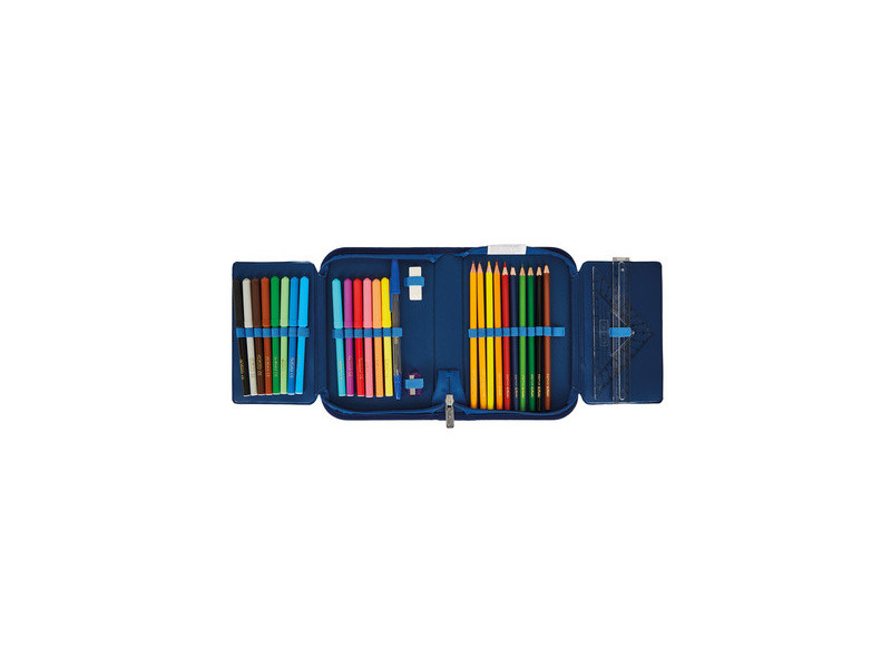 herlitz Étui scolaire 'Dip Dye', 31 pièces, bleu/turquoise