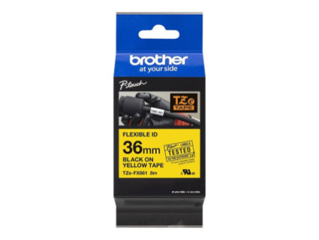 BROTHER TZEFX661 36mm Black on White FL