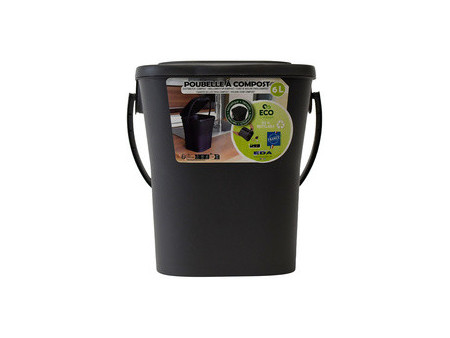 EDA Poubelle à compost, 6 litres, vert eucalyptus