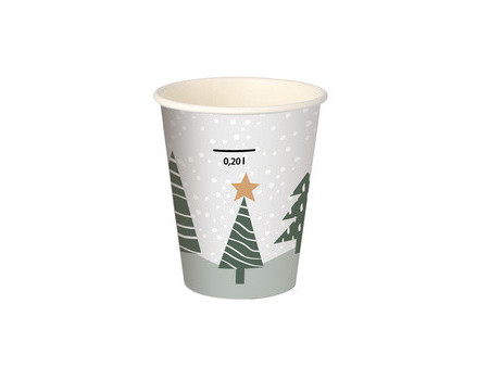 STARPAK Gobelet en carton 'Winter Forest', 0,2 l