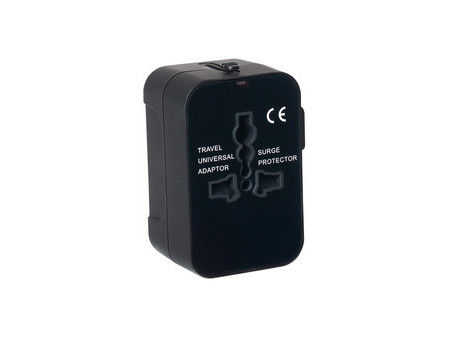 pavo Adaptateur de voyage universel (US/AU/EU/UK), noir