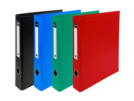 EXACOMPTA Classeur rembordé PVC, 4 anneaux en D, A4+,assorti