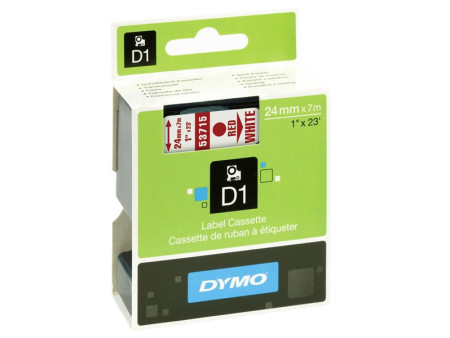 Ruban Dymo S0720950 53715 rouge sur blanc