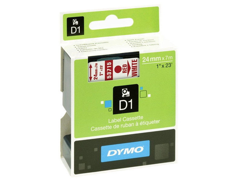 Ruban Dymo S0720950 53715 rouge sur blanc