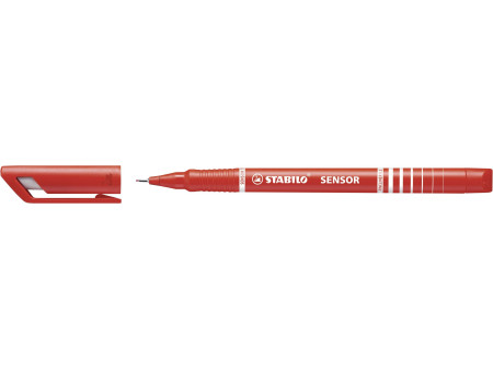 STABILO Feutre à pointe fine sensor F, tracé: 0,3 mm, rouge