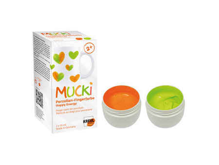 KREUL Gouache aux doigts pour porcelaine 'MUCKI', set de 2