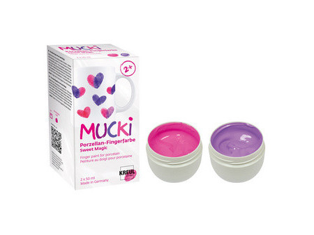 KREUL Gouache aux doigts pour porcelaine 'MUCKI', set de 2