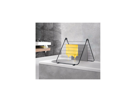 metaltex Séchoir à linge pour baignoire Nevis, argent/noir