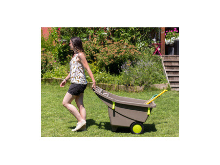 EDA Brouette de jardin, 140 litres, marron/vert