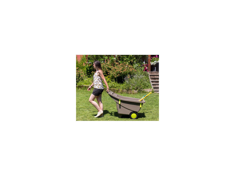 EDA Brouette de jardin, 140 litres, marron/vert