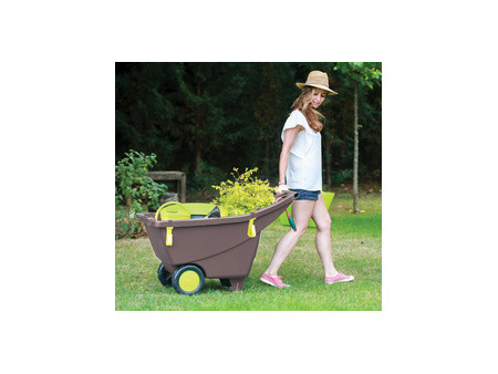 EDA Brouette de jardin, 140 litres, marron/vert