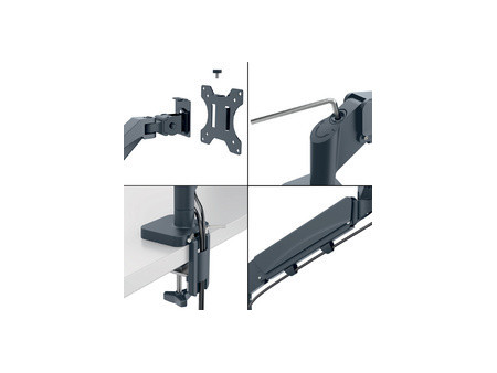 LEITZ Bras pour écran Ergo, longueur: 453 mm, gris clair