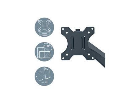LEITZ Bras pour écran Ergo, longueur: 453 mm, gris clair