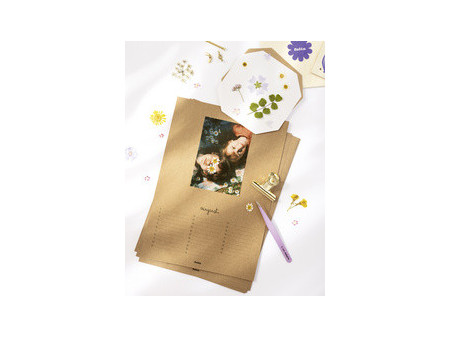 folia Calendrier mural, A4, avec pince, carton kraft