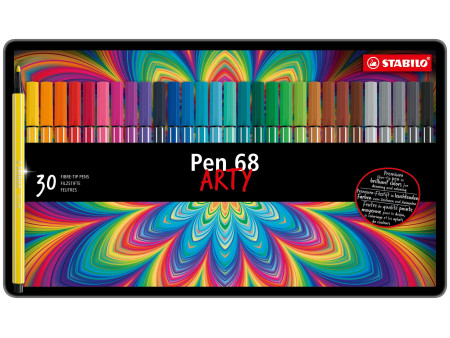 STABILO Feutre Pen 68, étui métallique de 30