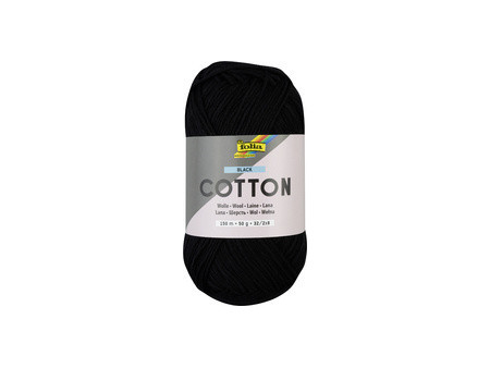 folia Fil de coton, 50 g / 150 m, black