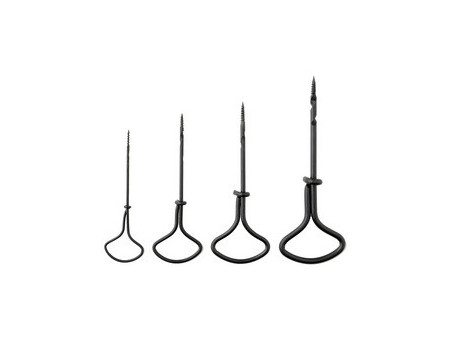 folia Set de vrilles pour châtaignes, inox, 4 pièces, noir