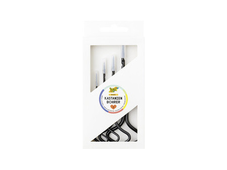 folia Set de vrilles pour châtaignes, inox, 4 pièces, noir