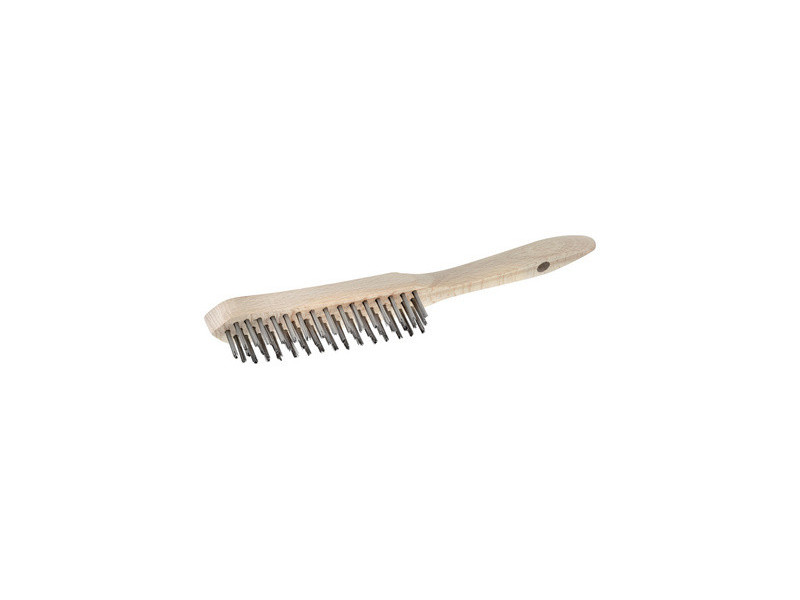 WESTEX Brosse métallique, manche en bois, 3 rangées