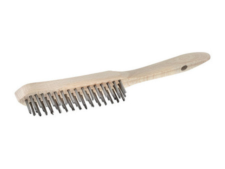 WESTEX Brosse métallique, manche en bois, 5 rangées