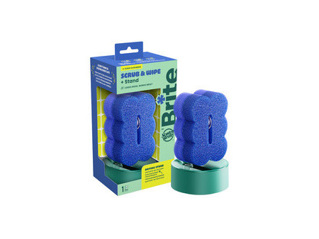 Brite by Scotch-Brite Éponge, avec support, bleu