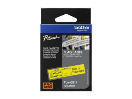 BROTHER FLe-6511 Bk On White Flag Tape