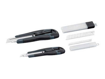 WESTEX Kit de cutters, plastique, lames: 9/18 mm, 4 pièces