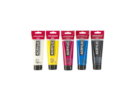ROYAL TALENS AMSTERDAM Set de peinture acrylique, 5x 120 ml