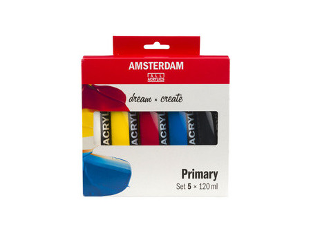 ROYAL TALENS AMSTERDAM Set de peinture acrylique, 5x 120 ml