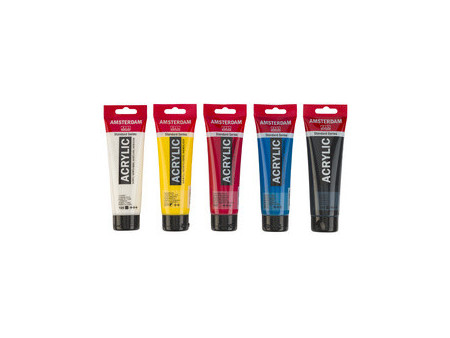 ROYAL TALENS AMSTERDAM Set de peinture acrylique, 5x 120 ml