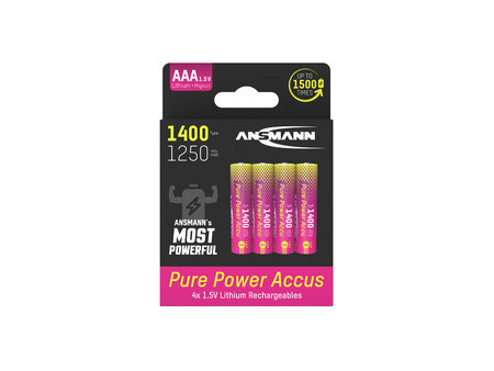 ANSMANN Pile Li-Ion Pure Power, AAA, blister de 4