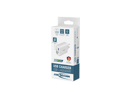 ANSMANN Chargeur USB HOME CHARGER 230PD avec câble, blanc