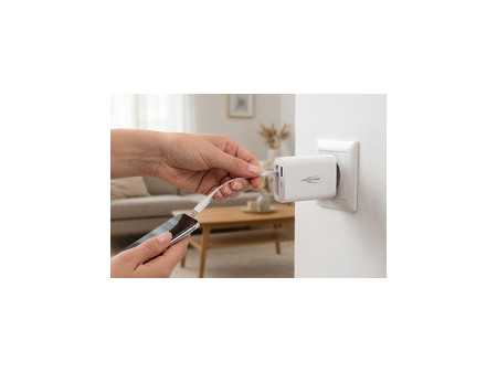 ANSMANN Chargeur USB HOME CHARGER 230PD avec câble, blanc