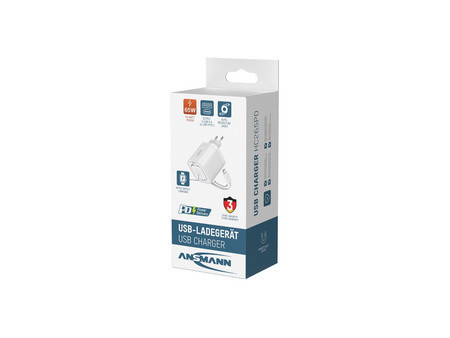 ANSMANN Chargeur USB HOME CHARGER HC265PD avec câble, blanc